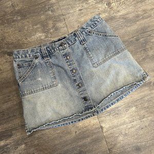 Vintage Y2K Abercrombie & Fitch Denim Mini Skirt Low Rise Women‎ Size 4 Cotton